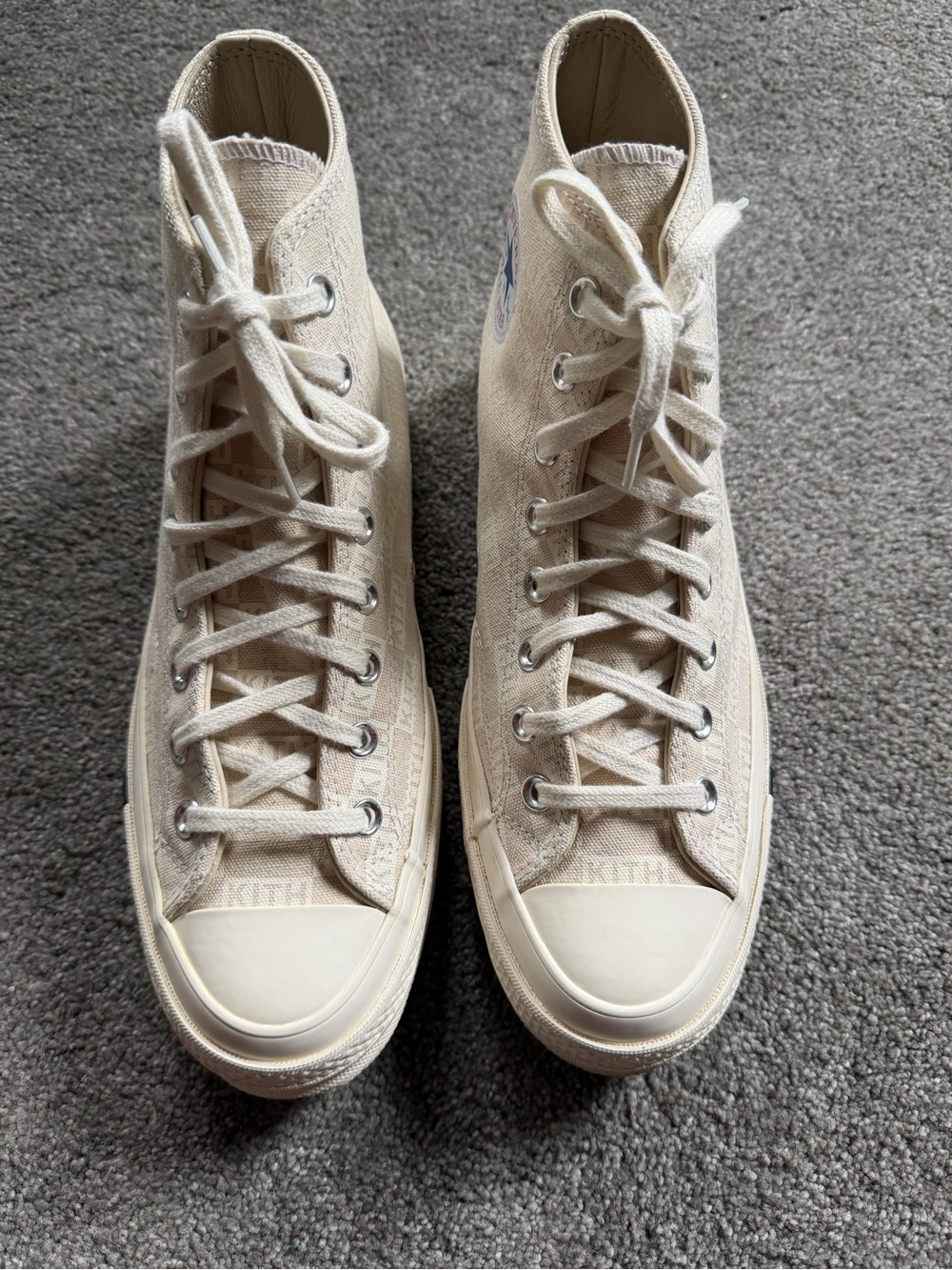 Size 9 Mens/11 Womens Converse Kith x Chuck 70 High Natural Monogram - Picture 4 of 9
